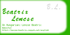 beatrix lencse business card